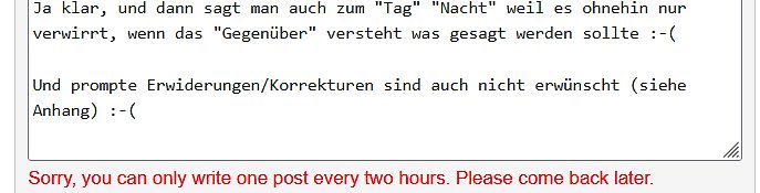 Textauszug aus einem Internetforum mit Fehlermeldung