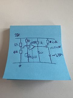Handgezeichneter Schaltplan auf Post-it