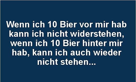 Deutscher Text über Bier auf blauem Hintergrund