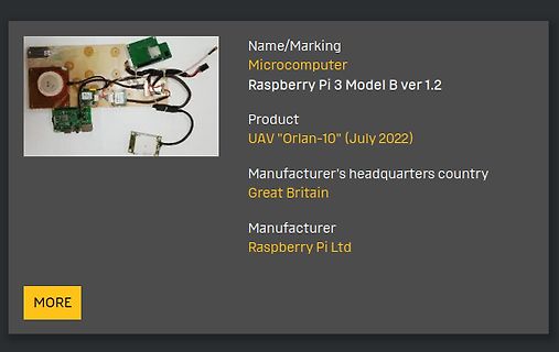 Informationstafel zu Raspberry Pi 3 Model B