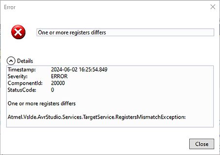 Fehlermeldung Atmel AVR Studio TargetService