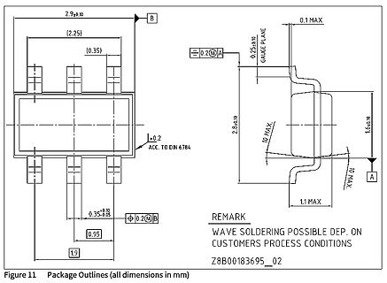 Technische Zeichnung eines Bauteil-Gehäuses