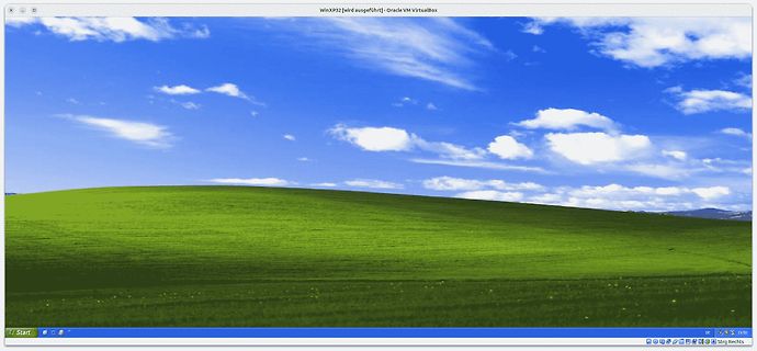 Windows XP Hintergrundbild in VirtualBox Fenster