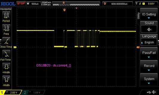 Oszilloskop-Messung eines DS18B20 Signals