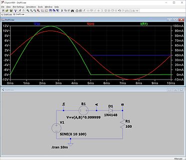 LTspice Simulation Schaltplan und Oszillogramm