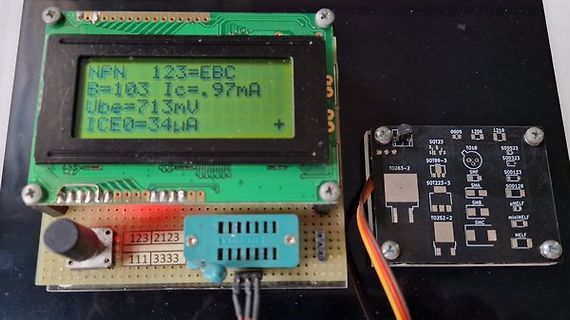 Transistor-Tester Aufbau mit LCD-Display