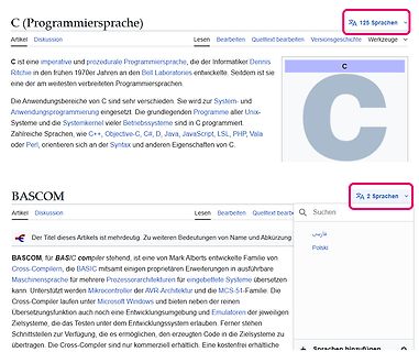 Wikipedia-Artikel über C und BASCOM
