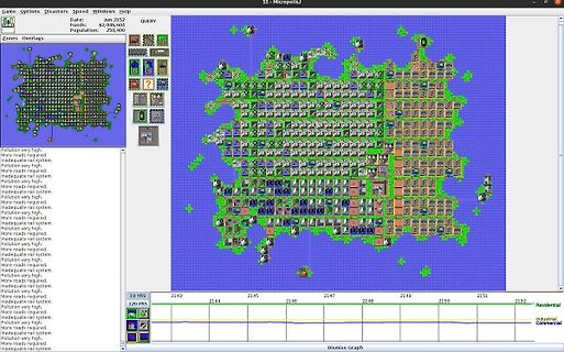 Screenshot der Simulation Software MicropolisJ