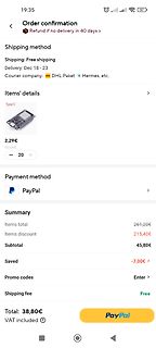 Bestellbestätigung eines Online-Shops