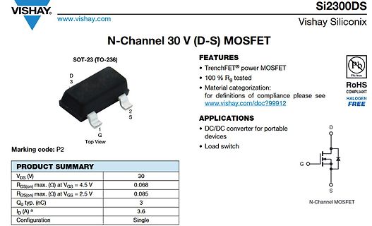 Datenblatt eines N-Channel 30 V MOSFETs