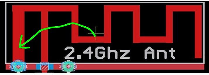 PCB-Layout einer 2.4GHz Antenne