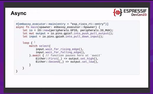Rust Code für asynchronen GPIO-Zugriff