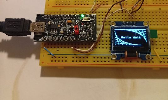 Mikrocontroller Aufbau mit OLED Display
