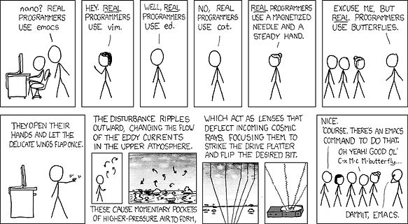 Comic über Texteditoren und Programmierer