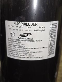Typenschild eines Samsung Kompressors