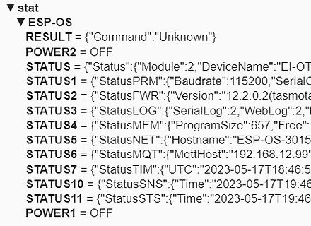 Textausgabe eines ESP-OS Status-Logs