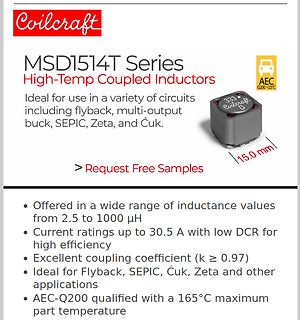 Produktwerbung für MSD1514T Serie Hochtemperatur-Kopplungsinduktoren