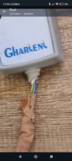 Kabelanschluss an Gehäuse mit Aufschrift GHARIENI