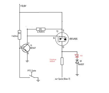 Schaltplan mit MOSFET und Bipolar-Transistor