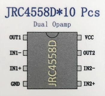 Grafische Darstellung eines JRC4558D Dual Opamp