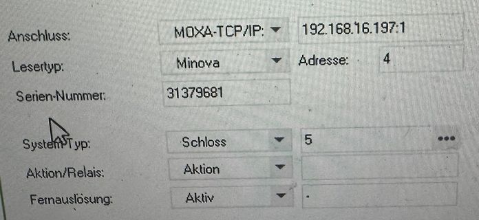 Konfigurationsmaske einer Software-Oberfläche