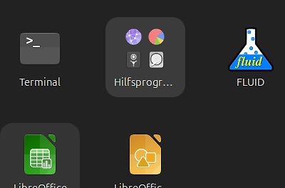 Desktop-Icons eines Linux-Betriebssystems