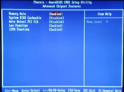 Phoenix AwardBIOS CMOS Setup Utility Menü