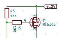 Schaltplan mit MOSFET und Widerständen
