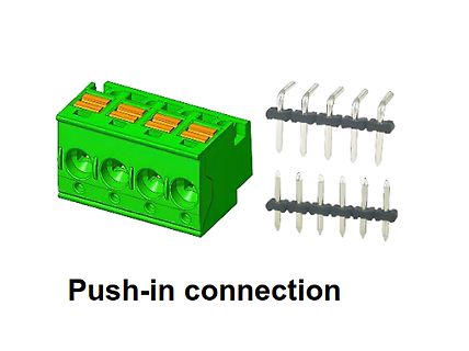 Push-in connection Klemmenblock und Stiftleiste