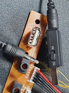 Leiterplatte mit USB-Buchse und RX/TX-Adapter