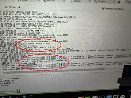 Abfotografierter Bildschirm mit Terminal-Ausgabe