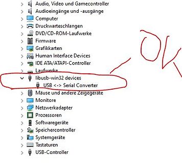 Windows Geräte-Manager Ausschnitt