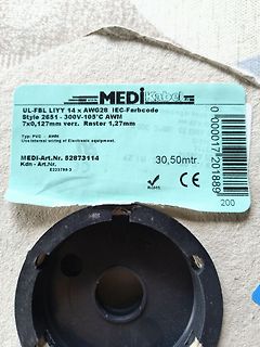 Etikett eines MEDI-Kabel Flachbandkabels