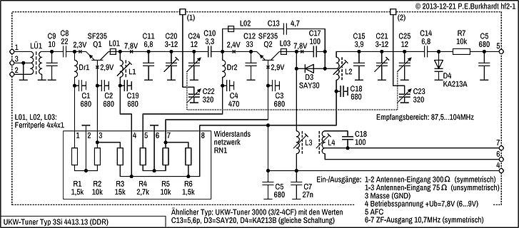 Schaltplan eines UKW-Tuners