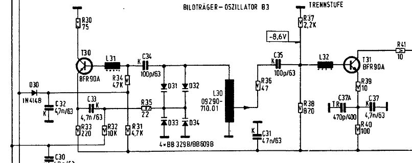 Schaltplan eines Bildträger-Oszillators