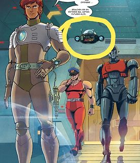 Comic-Panel mit Science-Fiction-Charakteren