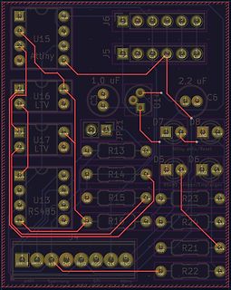 CAD-Ansicht eines Leiterplatten-Layouts