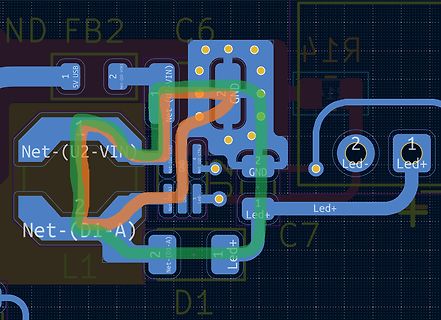 Leiterplatten-Layout mit Netzkennzeichnungen