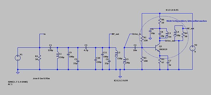 Schaltplan eines HF-Verstärkers