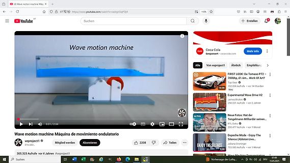 YouTube Video von einer Wave motion machine