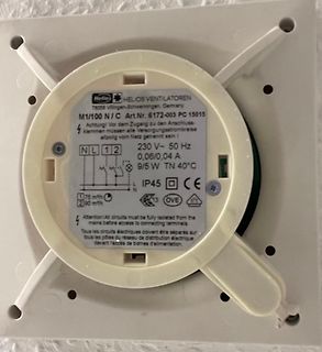 Rückseite eines Helios Ventilators