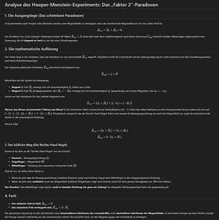 Analyse der Hooper-Monstein-Experimente Textdokument
