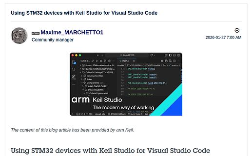 Blogartikel über STM32 mit Keil Studio für VS Code