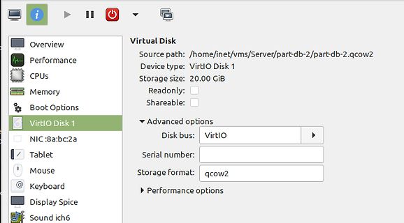 Einstellungen einer virtuellen Festplatte in einer Virtualisierungsumgebung