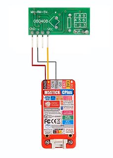 M5StickC Plus mit angeschlossener Erweiterungsplatine