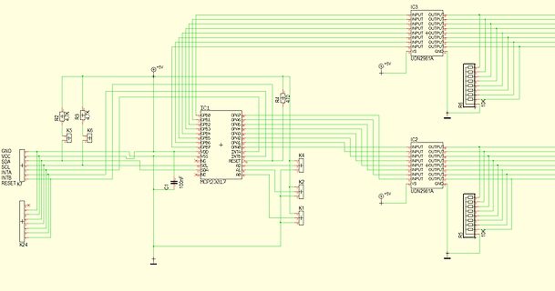Schaltplan mit Mikrocontroller und Treiberchips