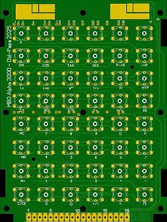 Leiterplatten-Layout einer Taschenrechner-Tastatur