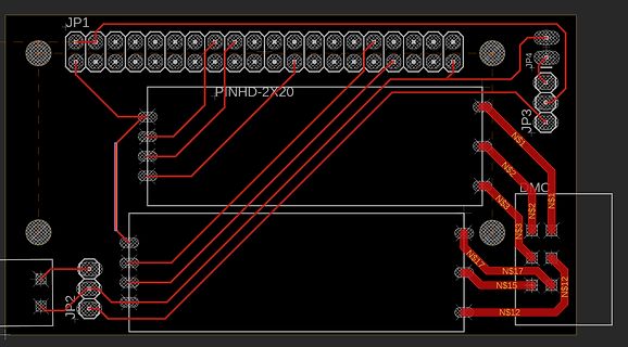 Leiterplatten-Layout mit Leiterbahnen und Bestückungsbezeichnungen