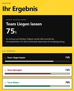 Ergebnis einer Umfrage oder eines Tests