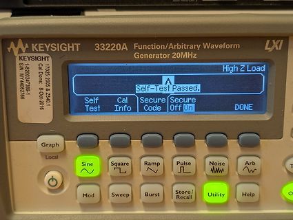 Keysight 33220A Funktionsgenerator Display